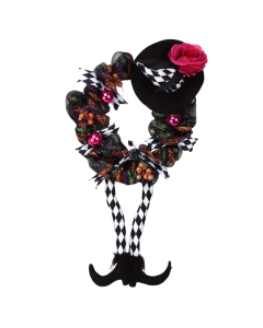 Halloween Witch Wreath with Hat and Legs