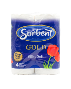 Sorbent 3-Ply Gold Silky Soft Toilet Paper (Pack of 4)