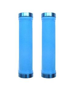 Trigram Lock-on Bike Grips Kraton Rubber 130mm with 2 side lock rings Blue