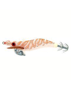 3.5 Inch Tsunami Pro Squid Jig Lure with Holographic Red Eyes - Orange/White