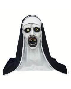 Synthetic Latex Spooky Nun Mask Halloween Costume