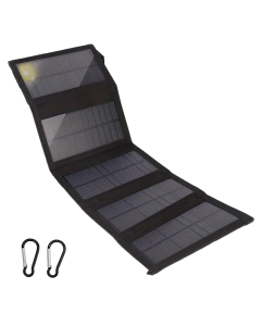 Portable Solar Foldable Charging Pack 35W USB 5V Output - Black