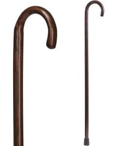 93cm Mahogany Wooden Walking Stick - Sturdy Varnished Carved Cane Pole