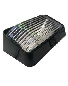 12V Annexe Light & Switch Clear Lens - Black