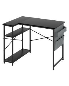 Levede L-shaped Gaming Computer Desk Corner Table Office Home 2 Storage Shelves
