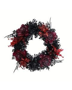 Halloween Black Red Wreath