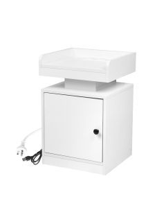 Levede Bedside Table USB Charger Outlet RGB LED Light Storage Cabinet White