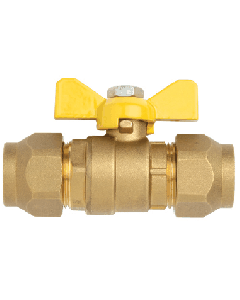 Ball Valve 3/8" Gas Yellow Handle