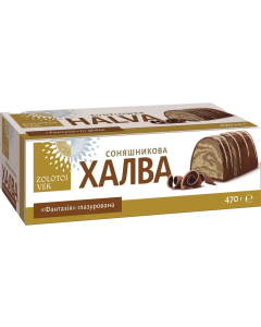 470g Zolotoi Vek Sunflower Halva Roll (Chocolate Flavoured) - Product of Ukraine w/ Gift Box