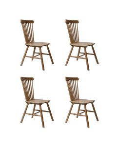 Levede 4x Dining Chairs Kitchen Windsor Chair Natural Wood Cafe Lounge Seat Oak