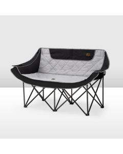San Hima Folding Double Camping Chair Outdoor Portable Moon Chair 2 Seater Black