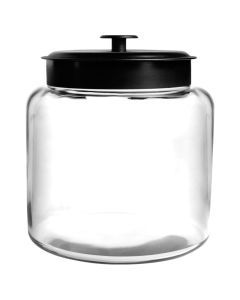 Anchor Hocking Montana 5.7L (1.5 Gallon) Glass Storage Jar w/Black Metal Lid