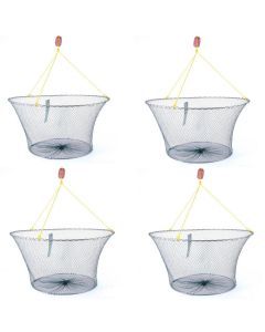 4 x Jarvis Walker Net Factory Double Ring Yabby Drop Nets with 1 Inch Mesh