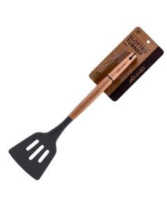 Clevinger Beechwood & Silicone Slotted Turner - Charcoal (Kitchen Utensil)