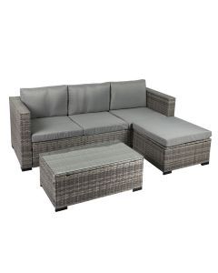 Levede 5-Piece Outdoor Sofa Set with Chairs & Tempered Glass Table  UV Resistant