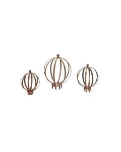 3pc Metal Topiary Ball Set - Rust (Outdoor Garden Décor)