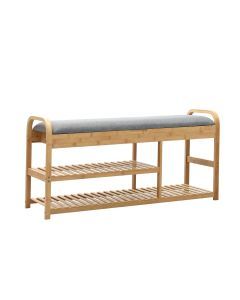 Levede Bamboo Shoe Rack Bench Entryway Seat Storage Cabinet Organizer 100cm