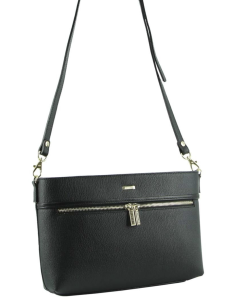 Morrissey Italian Structured Leather Crossbody Handbag - Black (MO3028)