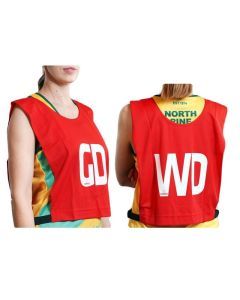 Summit Netball Team Bibs Senior 7pc Set - Red (Bulk Pack)