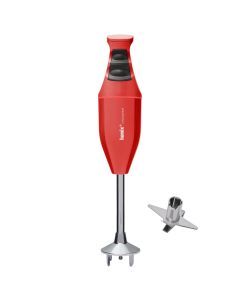 Bamix Classic 140W Immersion Blender - Multi-Purpose Blade Stick Mixer - Red