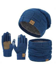 Winter Cashmere Hat Scarf Gloves Set