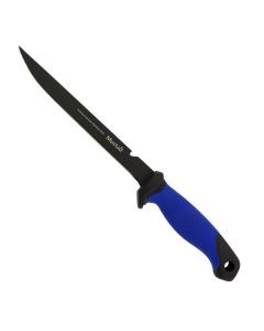 6 Inch Mustad Stainless Steel Fillet Knife with Sheath -Black Teflon Coated