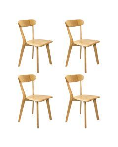 Levede 4x Dining Chairs Wooden Kitchen Chair Natural Lounge Cafe Restaurant