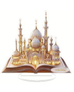 2D Flat Acrylic Mosque Desktop Tabletop Decoration