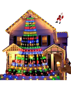 Enchanting Christmas Waterfall Tree Lights: 8 Magical Modes