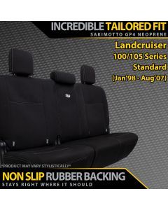 Razorback 4x4 GP4 Standard Neoprene Rear Row Seat Covers suitable for a Toyota Landcruiser 100/105 Series (In Stock)