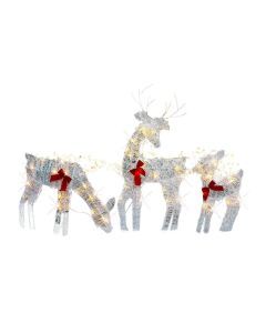 Lighted Christmas Reindeer and Sleigh Decoration