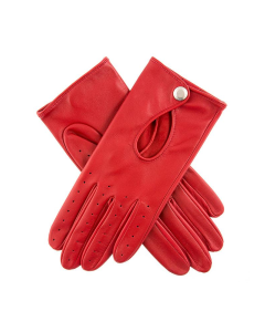 Dents Thruxton Womens Single Point Long Leather Gloves - Berry