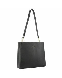 Morrissey Womens Italian Structured Leather Crossbody Handbag - Black  (MO3160)