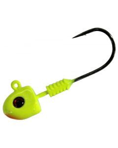 3 Pack of 1/4oz Chartreuse TT Lures DemonZ Jigheads with Size 3/0 Hooks