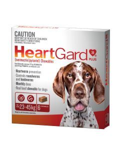 Heartgard 30 Plus Dog 23-45kg Brown 6pk