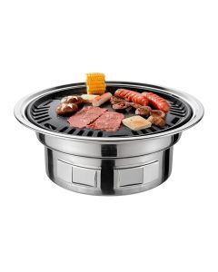 13-Inch Round Charcoal Grill Portable Tabletop BBQ Smoker Silver