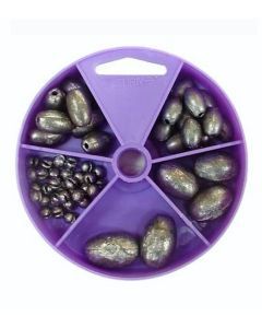 55 Gillies Egg Sinkers in Convenient Dial Pack - Assorted Sizes And Weights