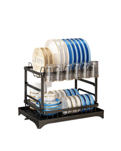 Double Decker Drying Delight: The Ultimate 2-Tier Kitchen Dish Rack