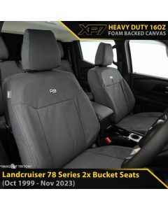Razorback 4x4 XP7 Heavy Duty Canvas 2x Front Seat Covers suitable for a Toyota Landcruiser 78 Series (Made to Order)