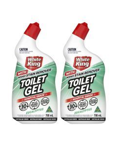 White King Toilet Gel Eucalyptus 700mL x2