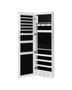 Levede Mirror Jewellery Cabinet LED Light Lockable Box Jewelry Storage Organiser