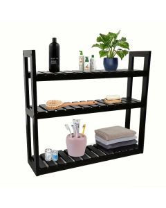 Wall Mounted Storage Rack with Rod - Black