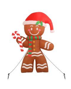 2.2m LED-Lit Gingerbread Man Inflatable