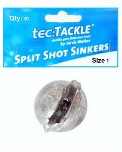 30 x Jarvis Walker 1 Split Shot Sinkers -Pre Packed 1 Split Shot Fishing Sinkers