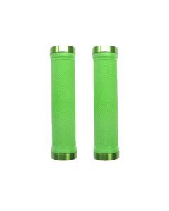 Trigram Lock-on Bike Grips Kraton Rubber 130mm with 2 side lock rings Lime