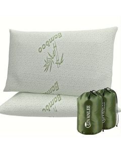 Camping Pillow Shredded Memory Foam Travel (2 Pack)