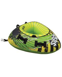 Test Pilot Siege 56-inch 1 Person Triangular Towable Inflatable Tube Green Yellow