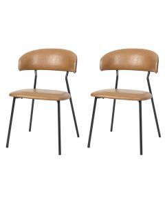 Levede 2x Dining Chairs PU Leather Padded Seat Kitchen Lounge Cafe Stackable