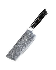 Professional 7-Inch Damascus Steel Meat Cleaver VG10 Core Black