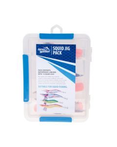 Jarvis Walker Squid Jig Pack - 10 Assorted Squid Jigs in Waterproof Tackle Box
